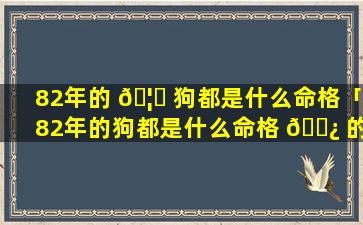 82年的 🦍 狗都是什么命格「82年的狗都是什么命格 🌿 的人」